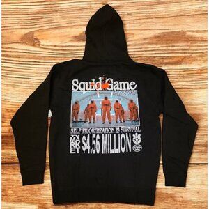 Squid Game Zip-up Hoodie Mens Size M Black Market Netflix Pacsun Heavyweight NWT